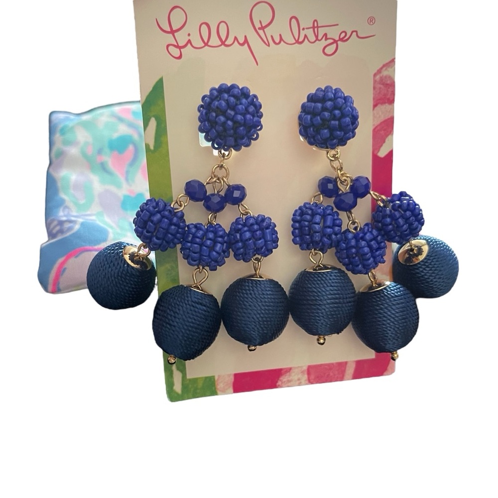 Lilly Pulitzer Salsa Copa Clip on Earrings NWT